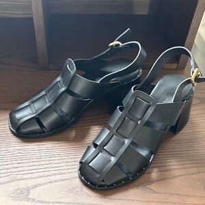 Black Strappy Heeled Sandals Freda Salvador